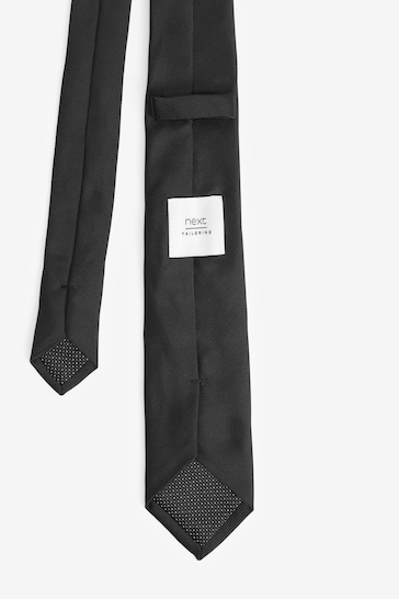 Black Slim Twill Tie
