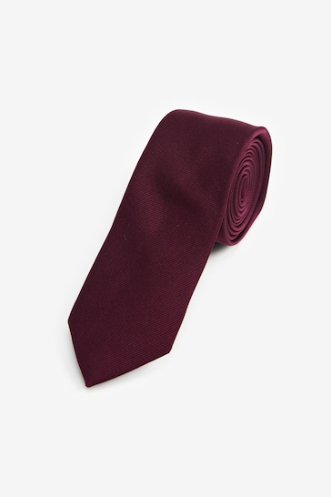 Burgundy Red Slim Twill Tie
