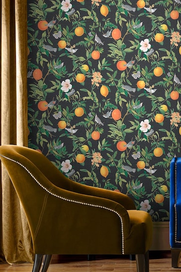 Graham & Brown Black Amalfi Wallpaper Wallpaper