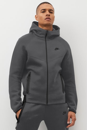 Nike Dark Grey Tech Fleece Full Zip Hoodie