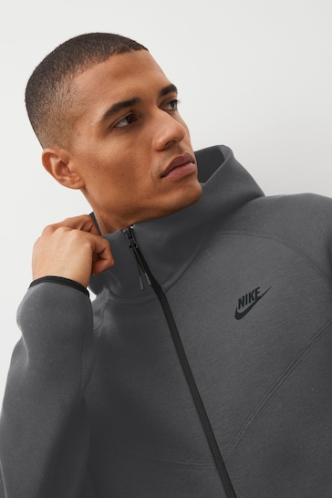 Nike Dark Grey Tech Fleece Full Zip Hoodie