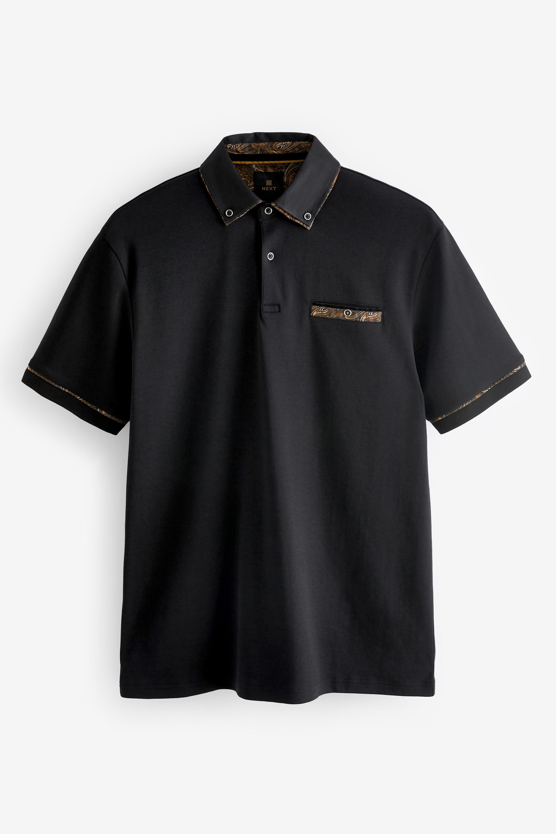 Black Gold 100 Cotton Short Sleeve Smart Collar Polo Shirt