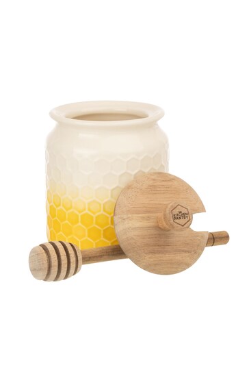 Kitchen Pantry Yellow Honey Pot With Drizzler