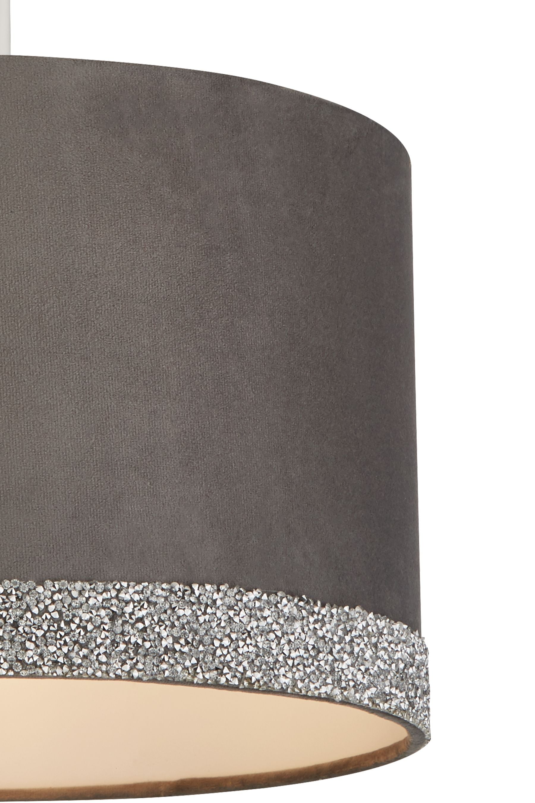 Buy Searchlight Grey Ayisha Velvet Glitter Band Shade from the
