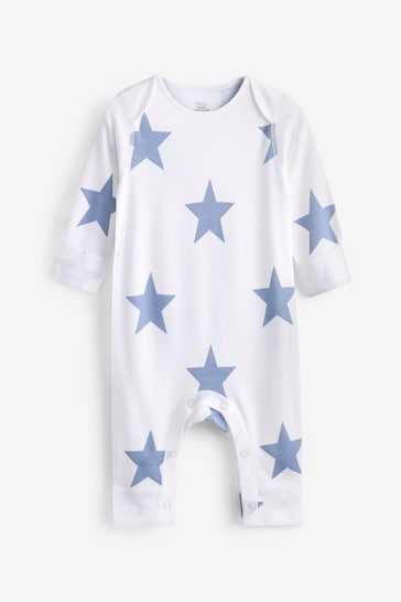 Blue Star 2 Pack Kind To Skin Baby Sleepsuits (0-2yrs)