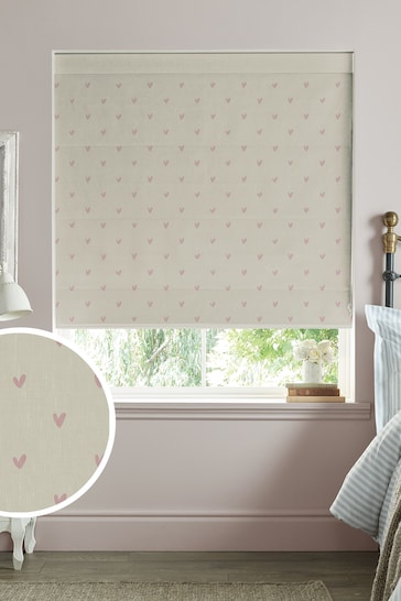Sophie Allport Blush Pink Hearts Made To Measure Roman Blind