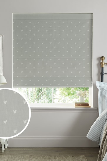 Sophie Allport Grey Hearts Made To Measure Roman Blind