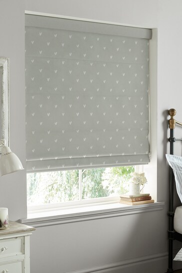 Sophie Allport Grey Hearts Made To Measure Roman Blind