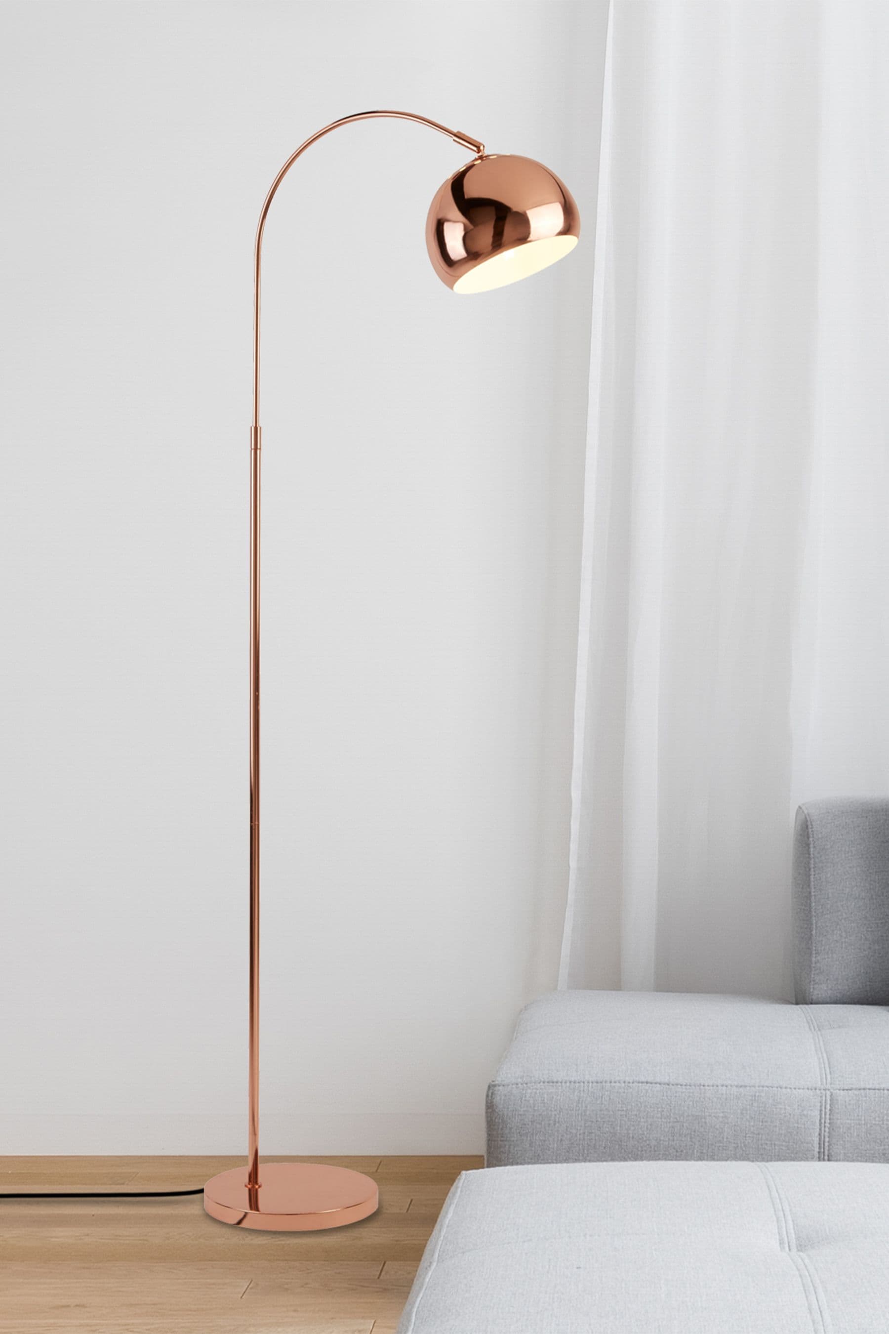 Copper arched new arrivals floor lamp
