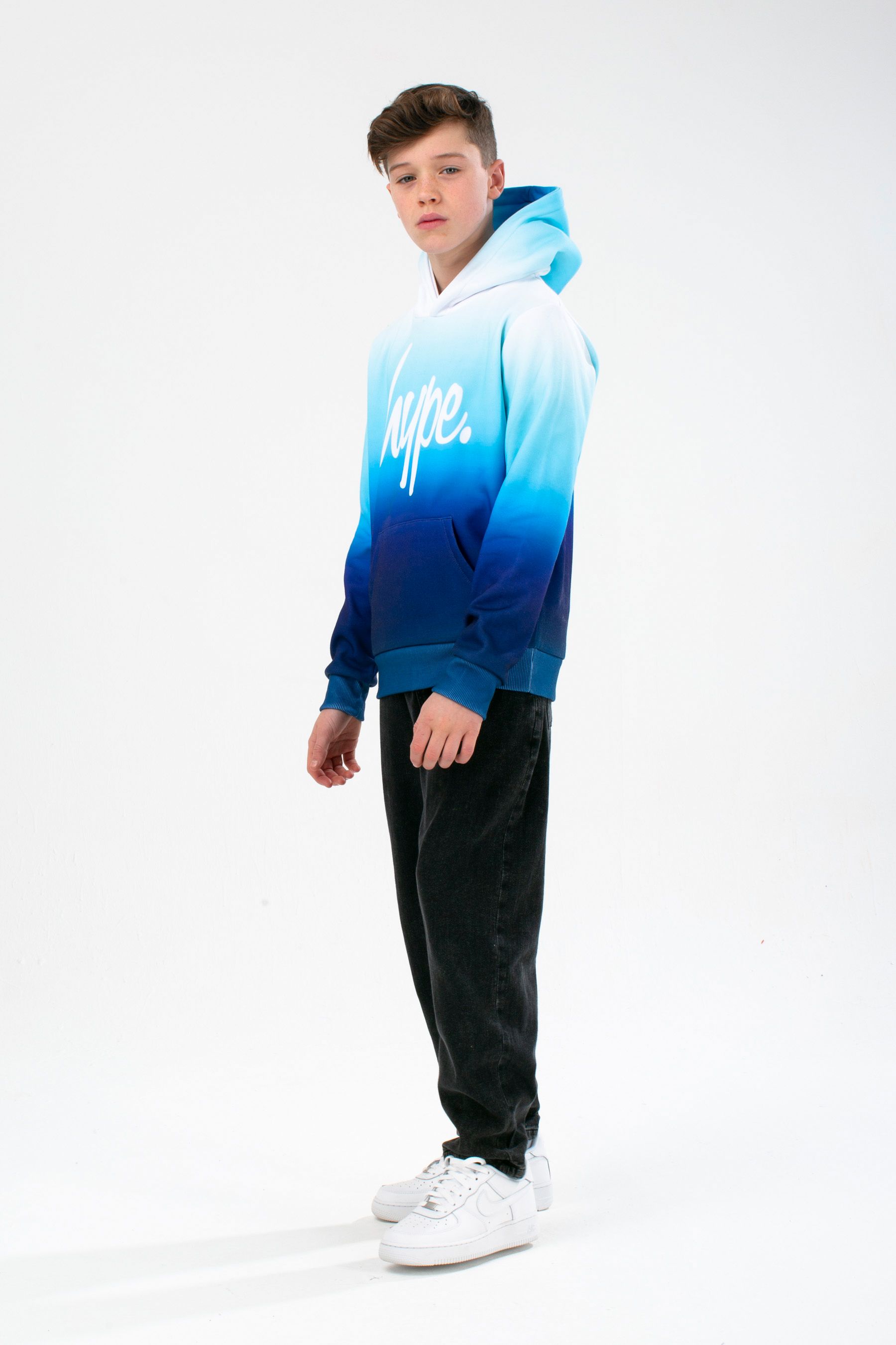 Blue fade hoodie discount