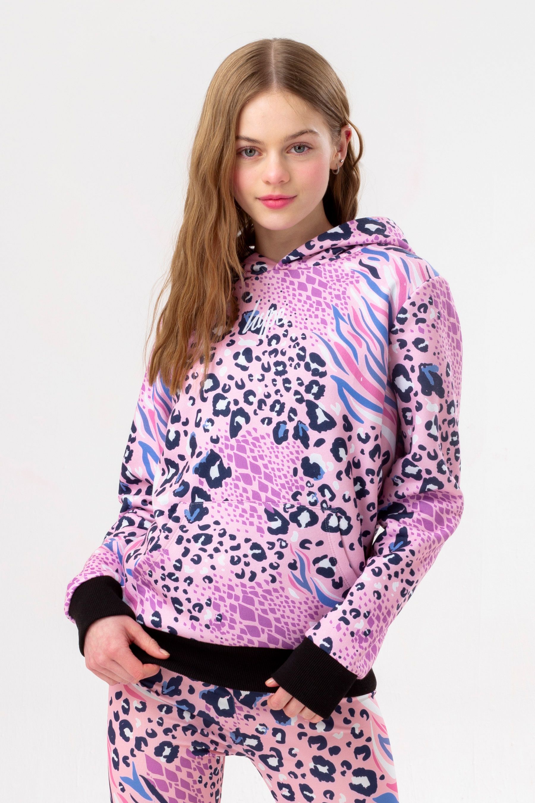 Hype top leopard hoodie