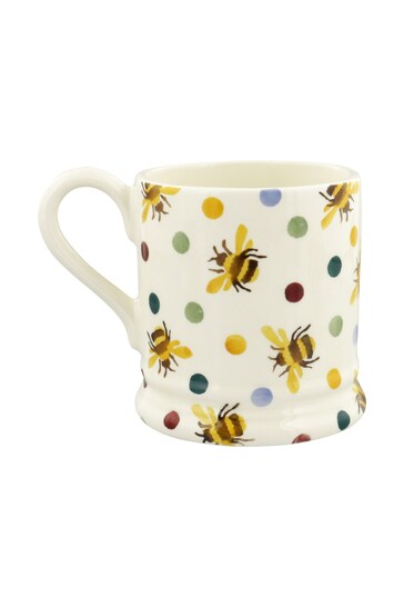 Emma Bridgewater Cream Bumblebee & Small Polka Dot 1/2 Pint Mug