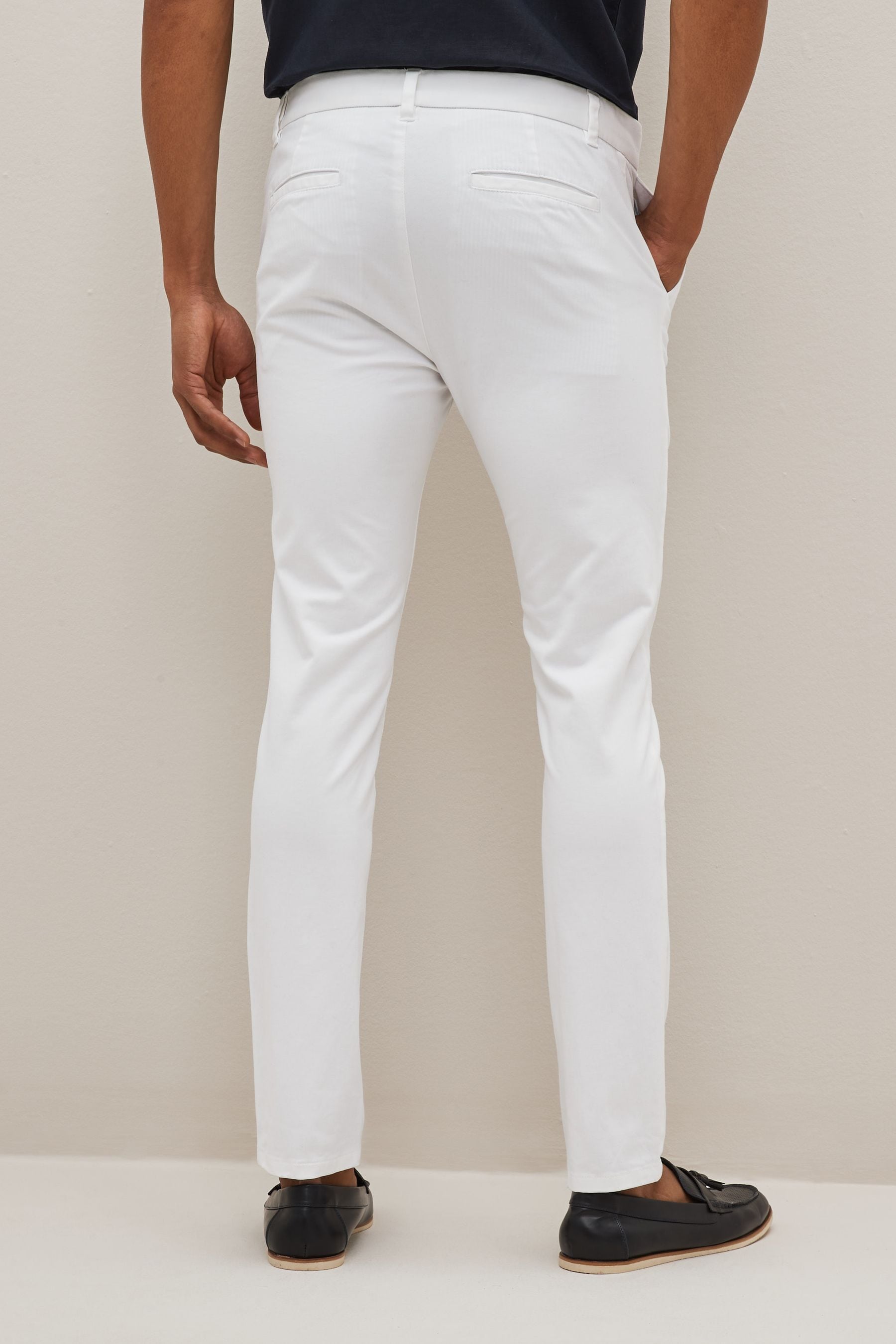 White stretch chinos online