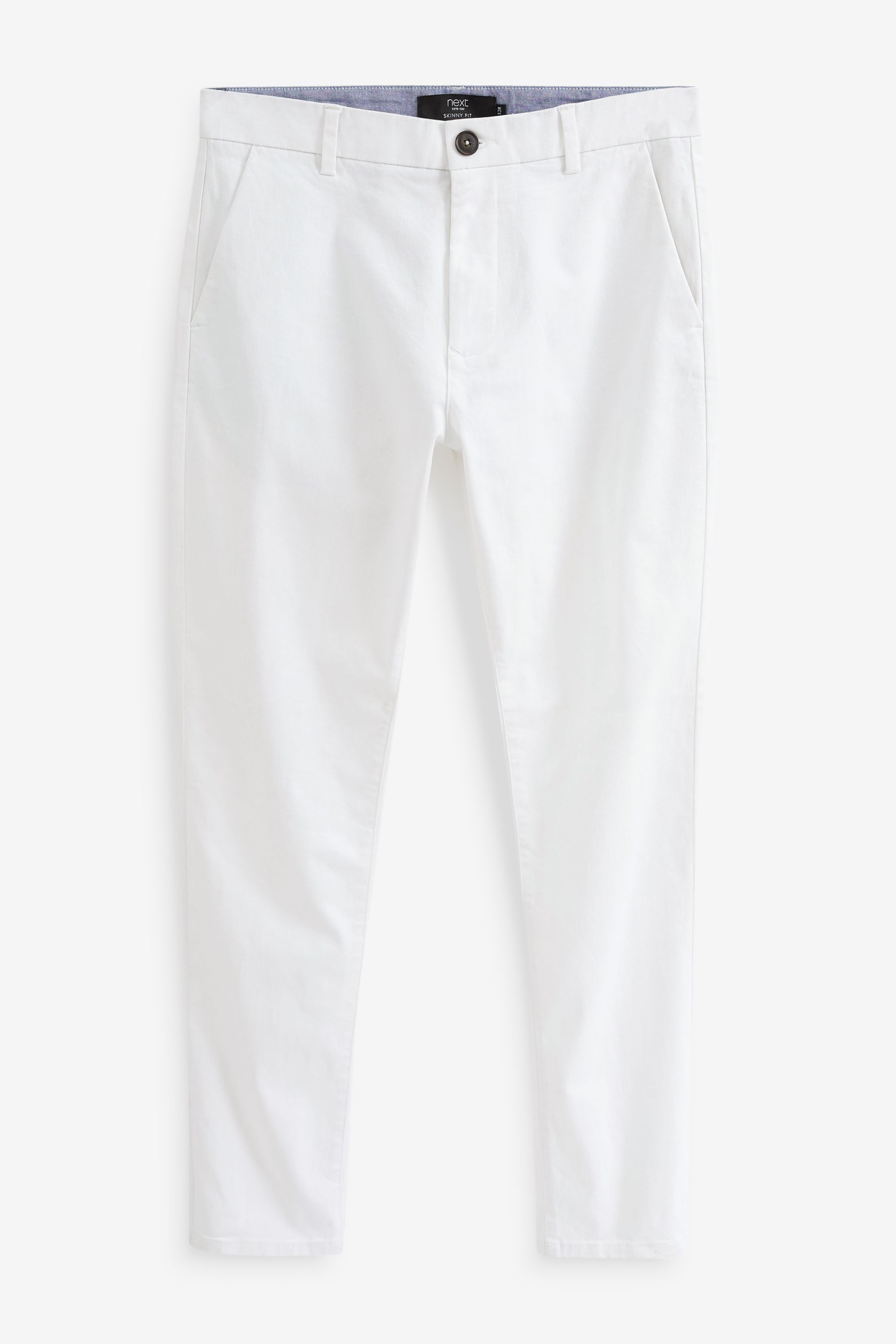 White skinny top fit chinos