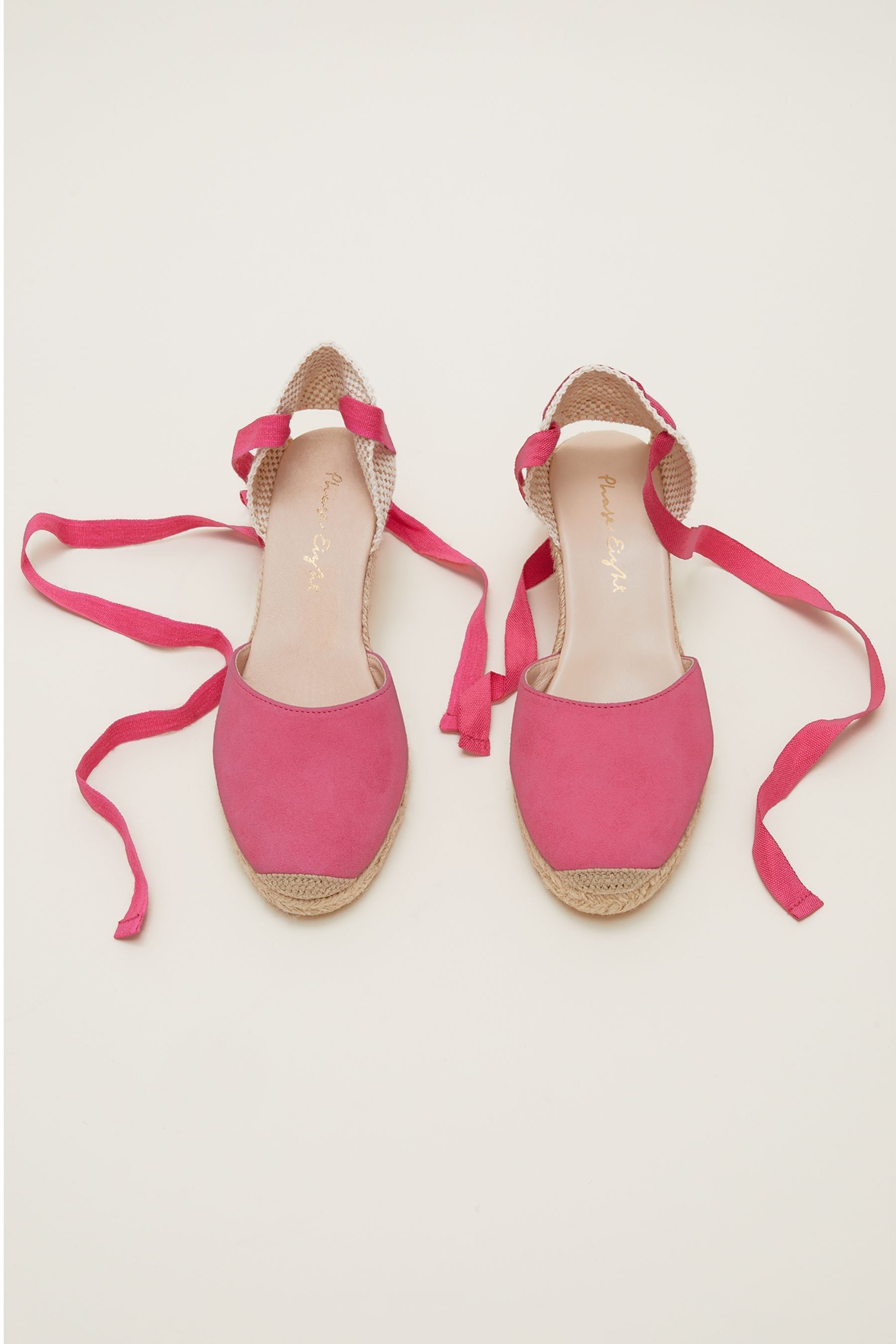 Buy Phase Eight Pink Suede Ankle Tie Espadrille from the Next UK