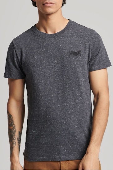 Superdry Charcoal Heather Organic Cotton Vintage Embroidered T-Shirt