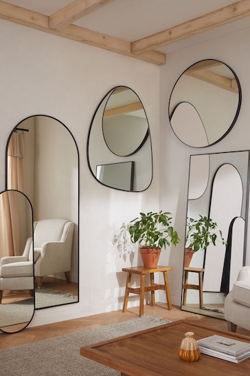 Charcoal Black Wide Full Length Mirror