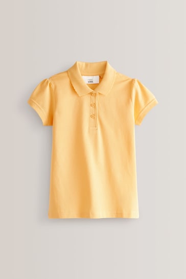 Yellow Regular Fit 2 Pack Cotton Short Sleeve Polo Shirts (3-16yrs)