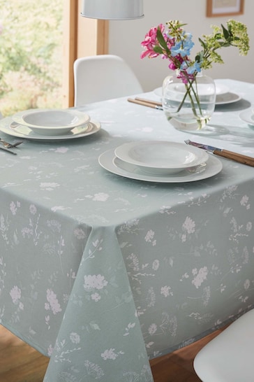 Catherine Lansfield Green Meadowsweet Floral Table Cloth