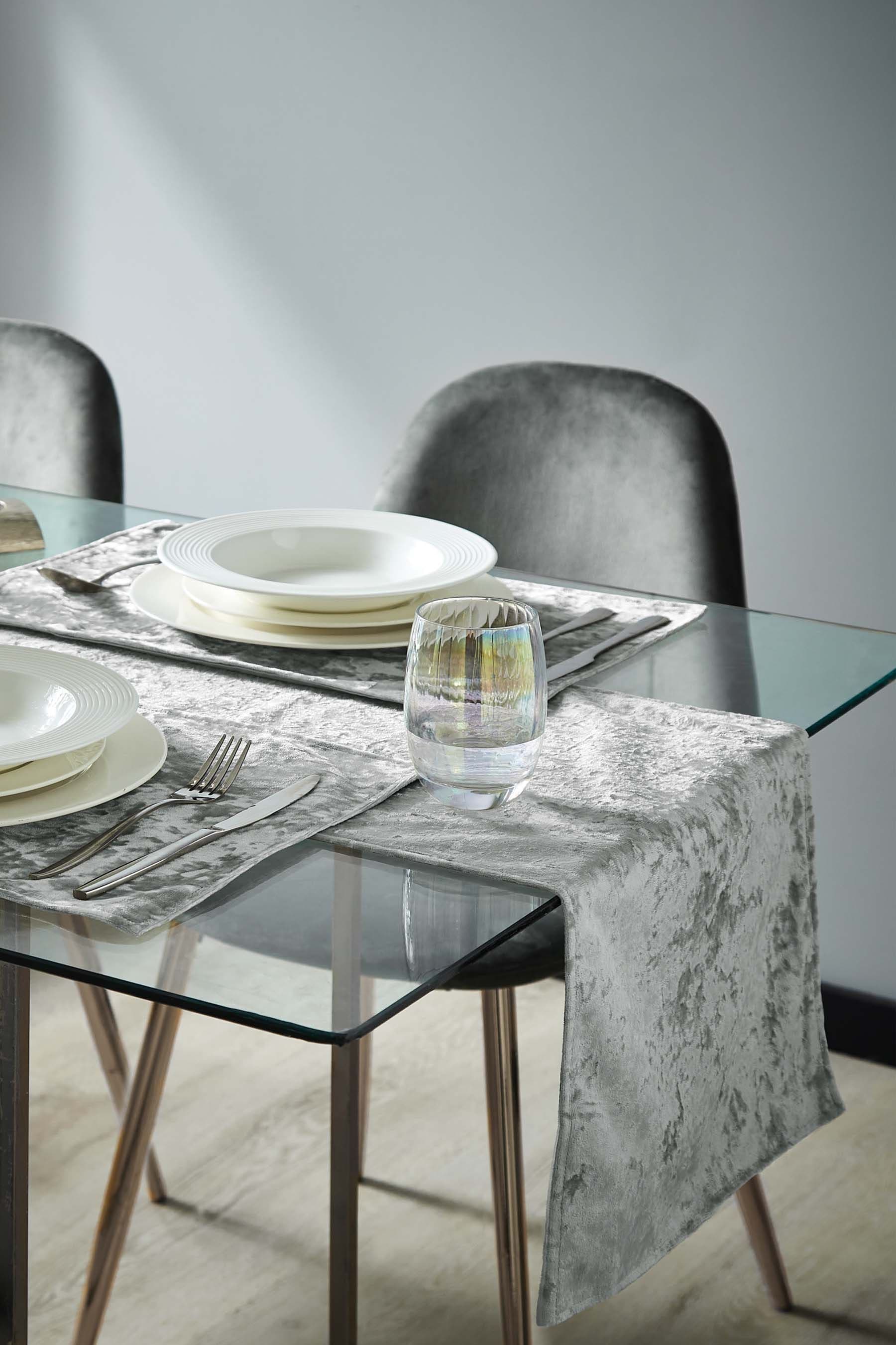 Grey store table runner