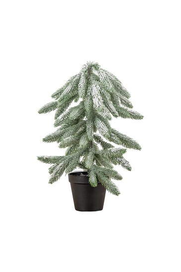 Gallery Home Natural Snowy Christmas Spruce With Pot 44cm