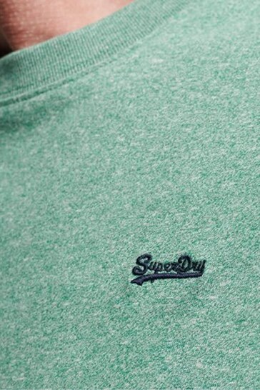 Superdry Light Green Cotton Micro Embroidered T-Shirt