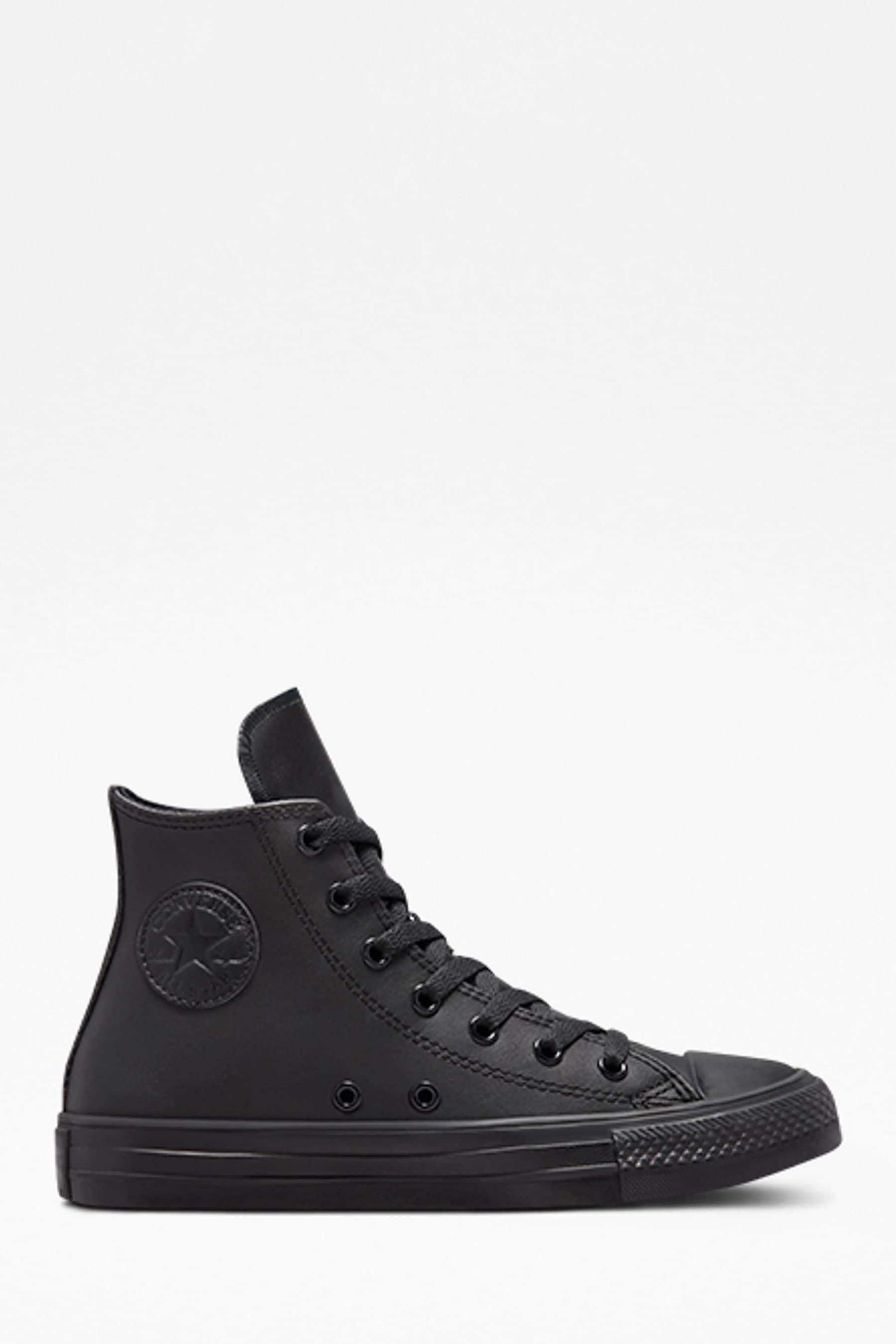 Converse Black Leather High Top Youth Trainers