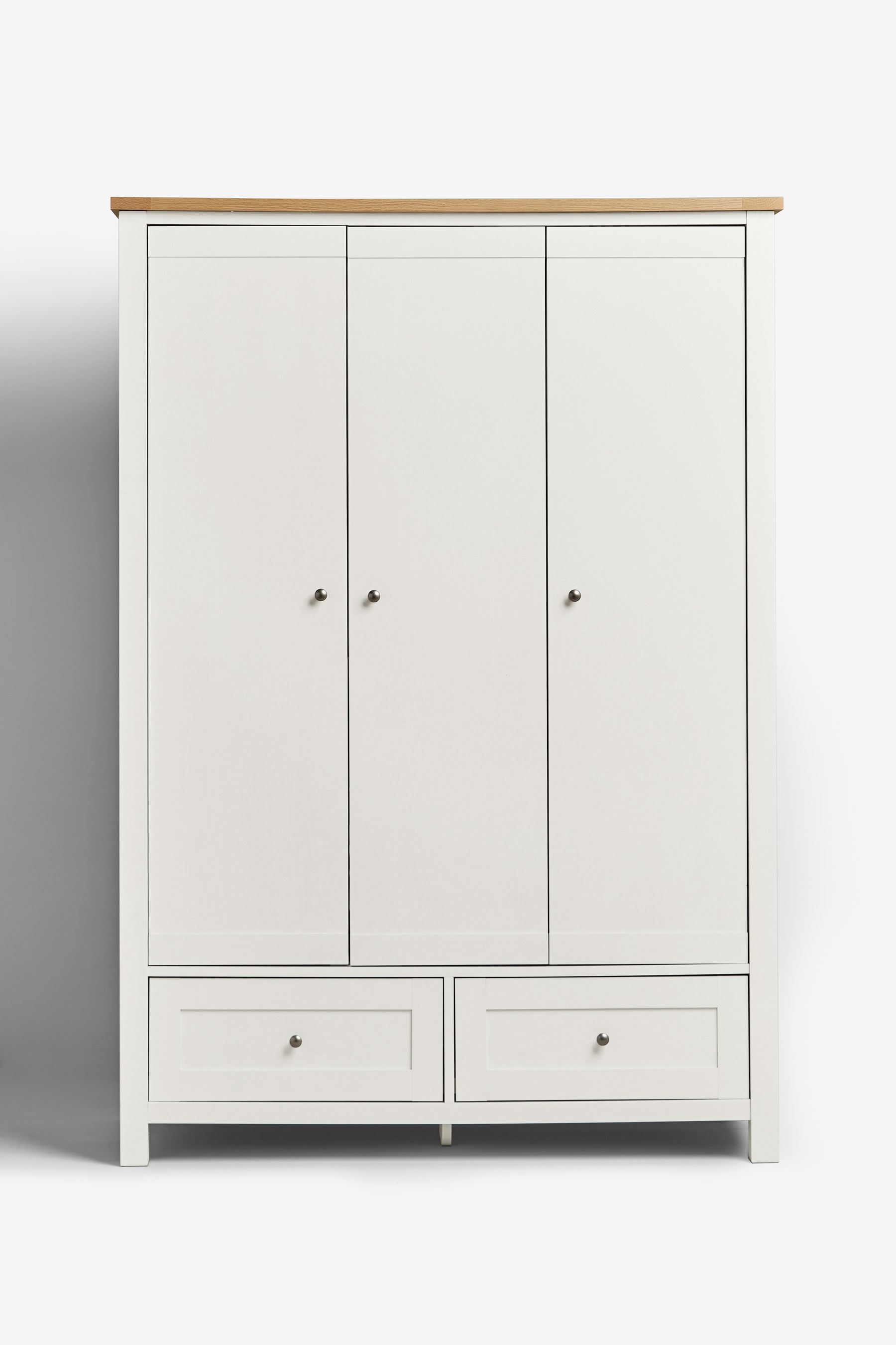 Chalk White Malvern Paint Effect Triple 2 Drawers Wardrobe