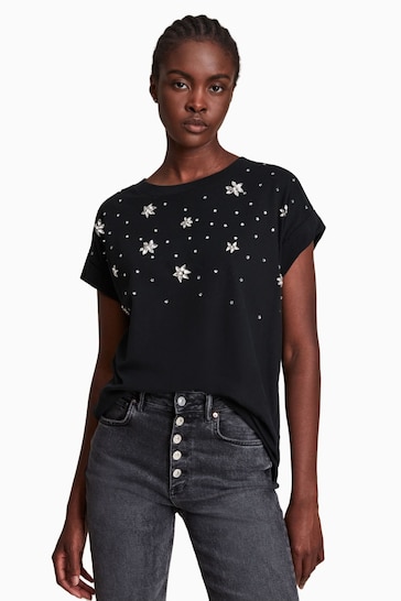AllSaints Black Volans Imogen Boy T-Shirt
