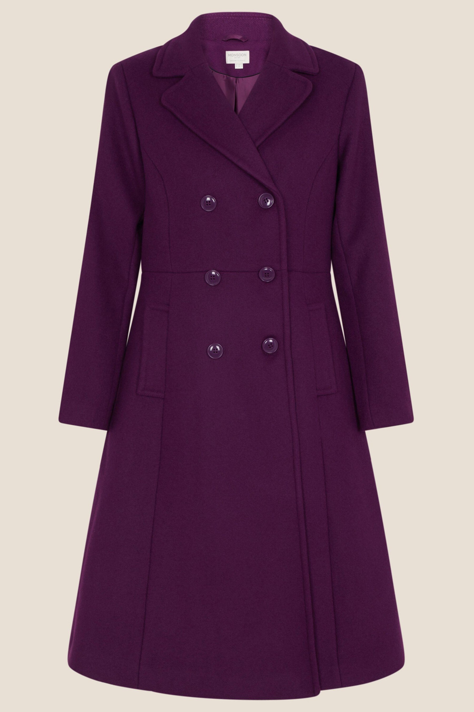 Buy Monsoon Purple Danielle Skirted Coat from the Next UK online shop