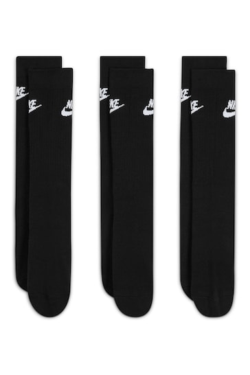 Nike Black Everyday Essential Socks 3 Pack