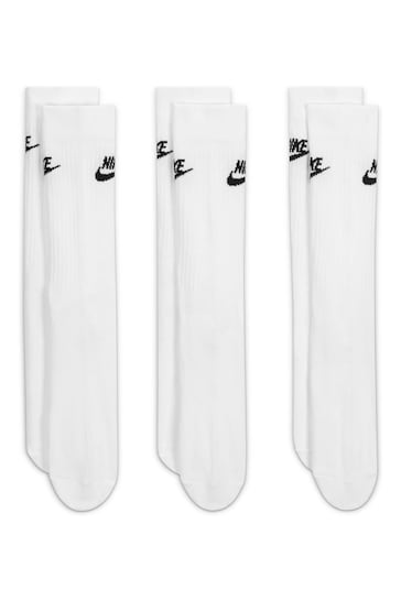 Nike White Everyday Essential Socks 3 Pack