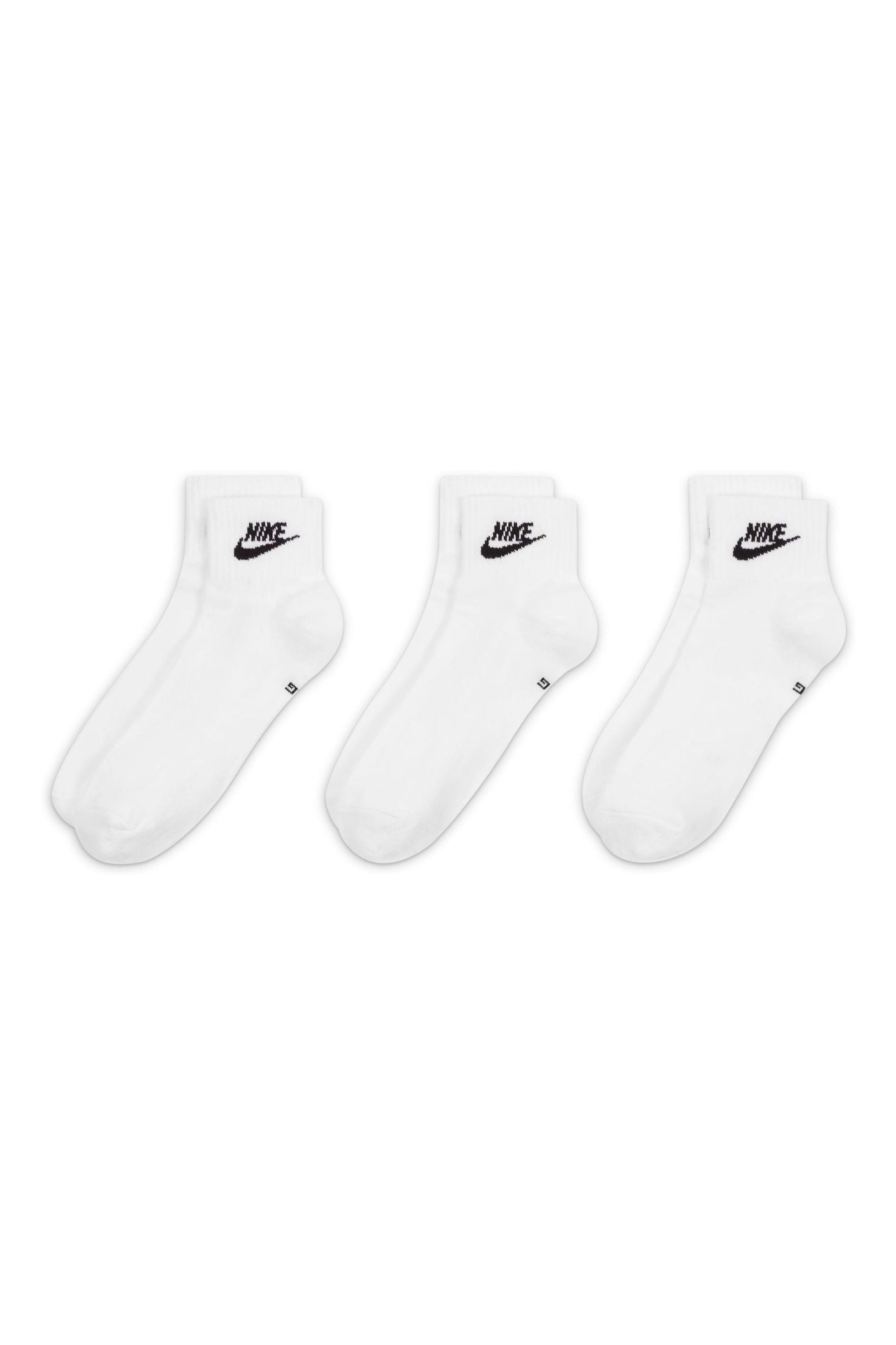 Buy Nike White Everyday Essential Ankle Socks 3 Packs from the