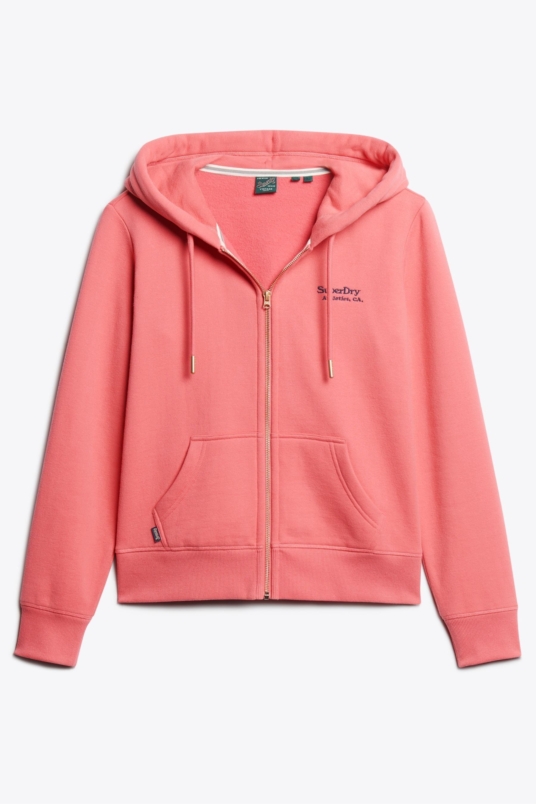 Buy Superdry Bright Pink Essential Logo Zip Hoodie from the Next