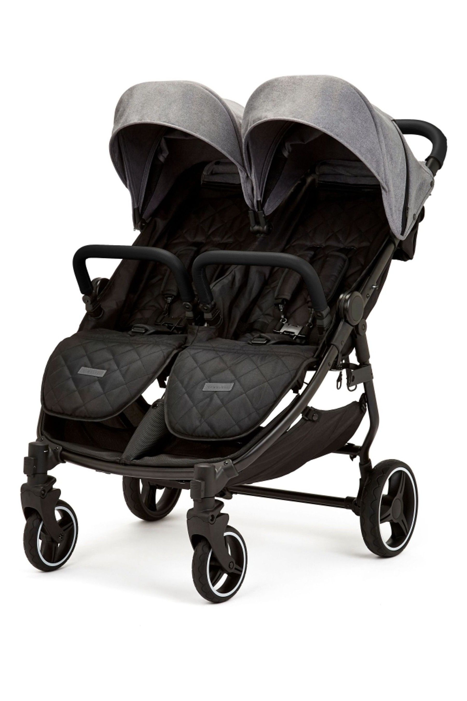 Ickle Bubba Grey Venus Prime Double Stroller Space Grey Pushchair