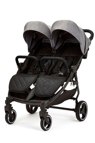 Ickle Bubba Grey Venus Prime Double Stroller Space Grey Pushchair