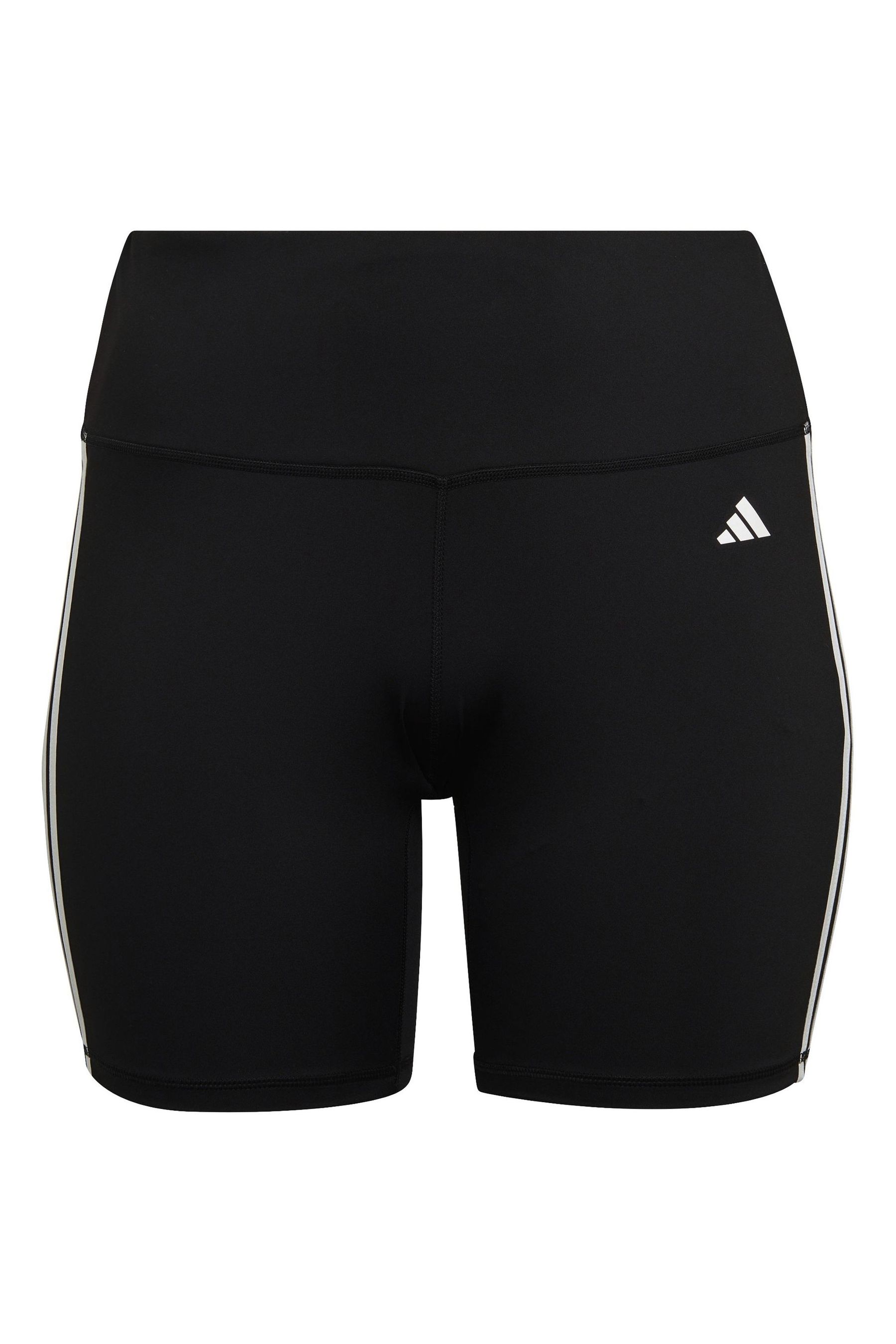 Buy adidas Black Curve Training Essentials 3 Stripes High Waisted