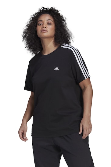 adidas Black Curve Essentials Slim 3-Stripes T-Shirt