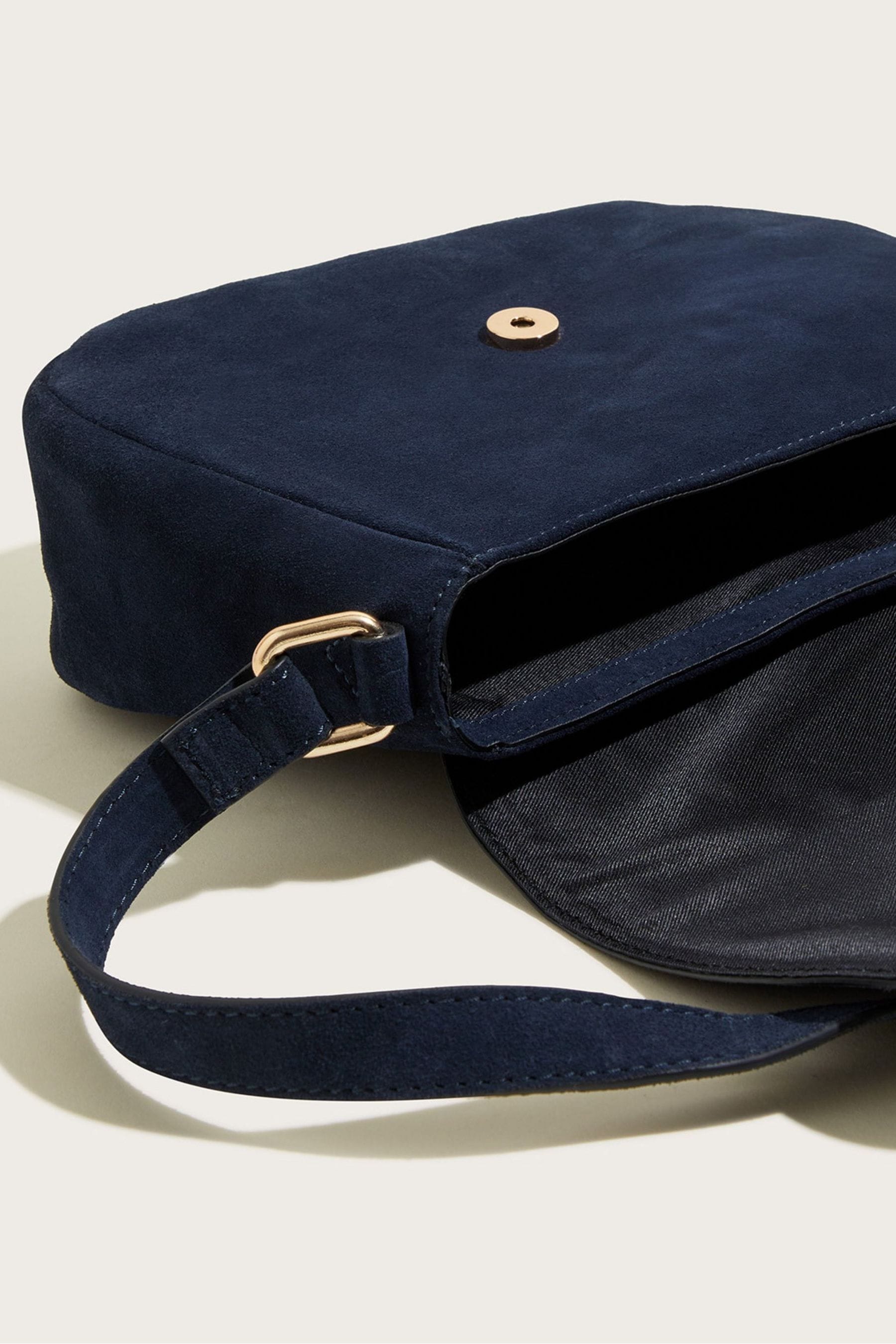 Buy Monsoon Blue Suede Saddle Hoop Cross Body Bag from the Next UK