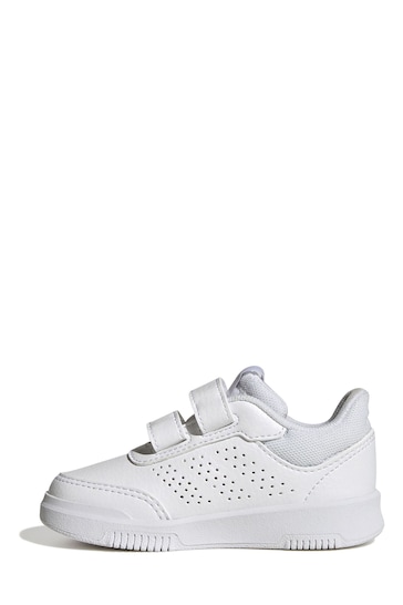 adidas White Tensaur Hook and Loop Shoes