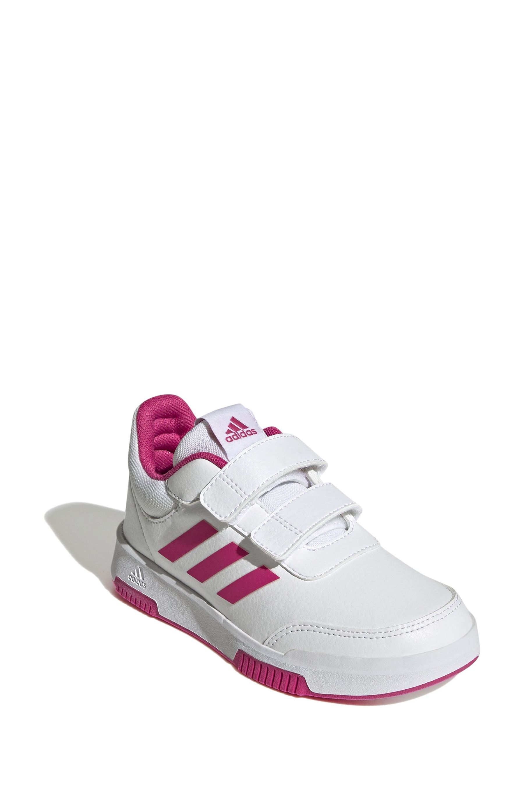 Buy adidas White Pink Kids Sportswear Tensaur Hook And Loop