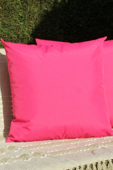 furn. Pink Plain Twin Pack Water UV Resistant Outdoor Cushions