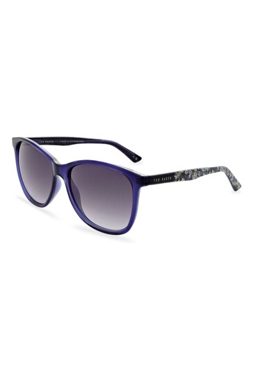 Ted Baker Blue Amie Sunglasses With Ted Floral Printed Temples