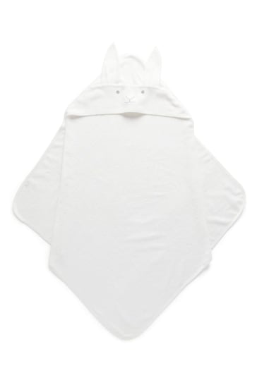 Purebaby Organic Cotton White Hooded Towel