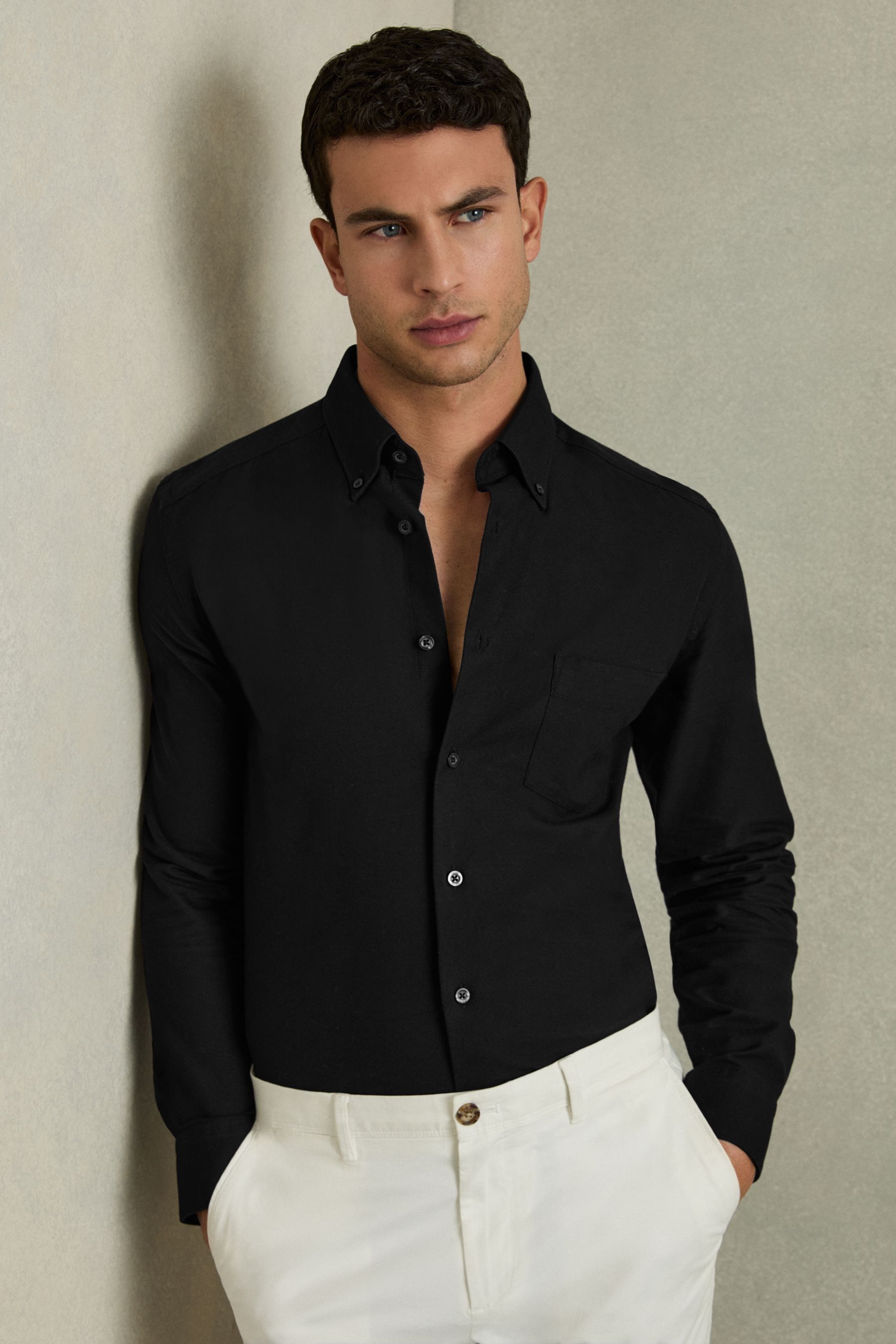 Black oxford shirt mens outlet