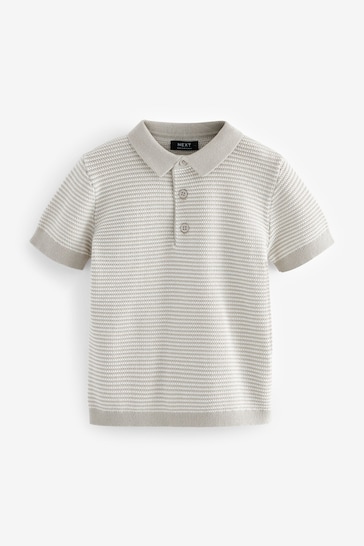 Grey Short Sleeved Multi Tone Polo Shirt (3mths-7yrs)
