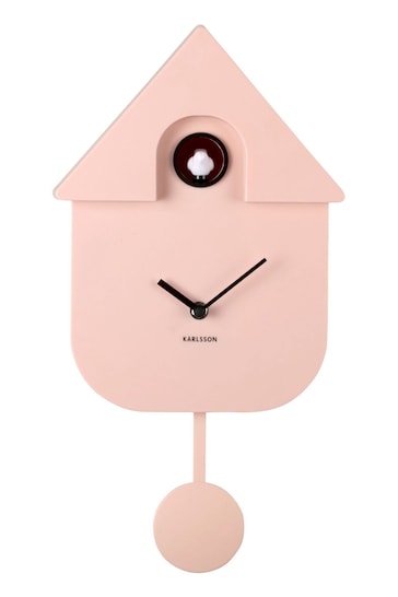 Karlsson Pink Modern Cuckoo ABS Wall Clock