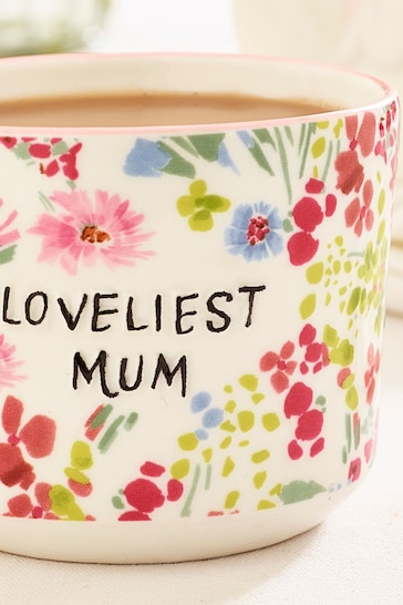 Pink Floral Loveliest Mum Mug