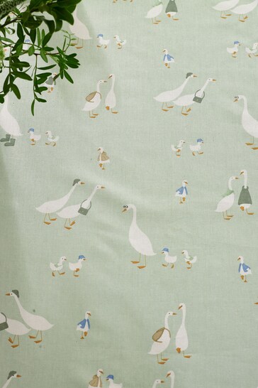 Sage Green Geese Family Wipe Clean Table Cloth