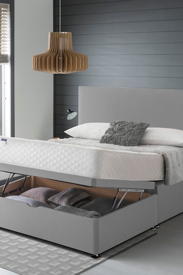 Silentnight Grey Eco Miracoil Half Ottoman Divan Bed Set